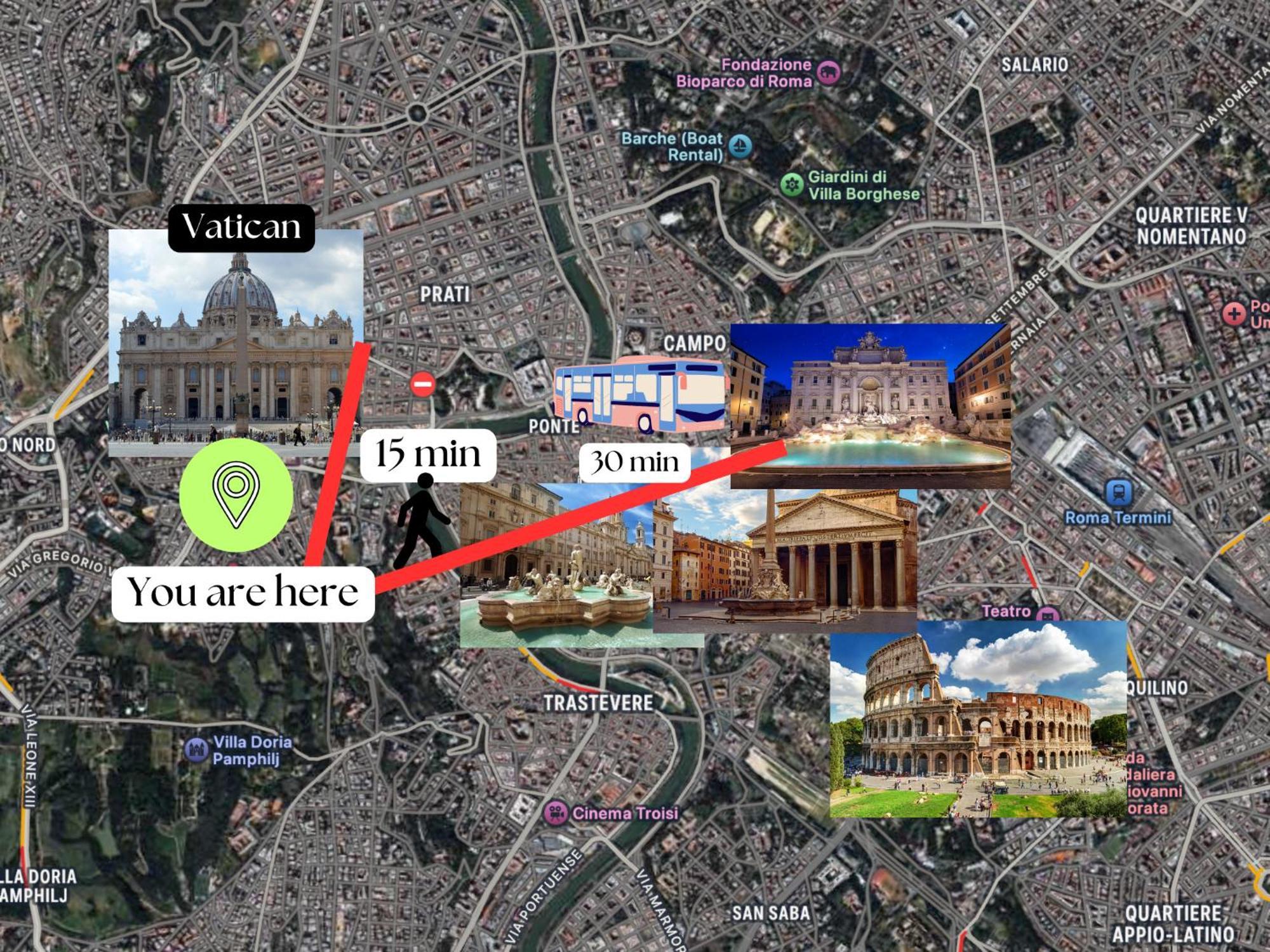 Vaticano - 5 Min Da Stazione Róma Kültér fotó